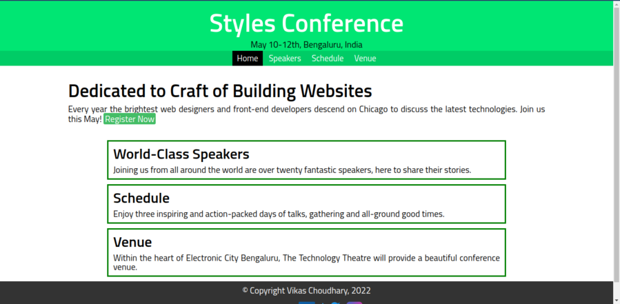 Home page screen Shot